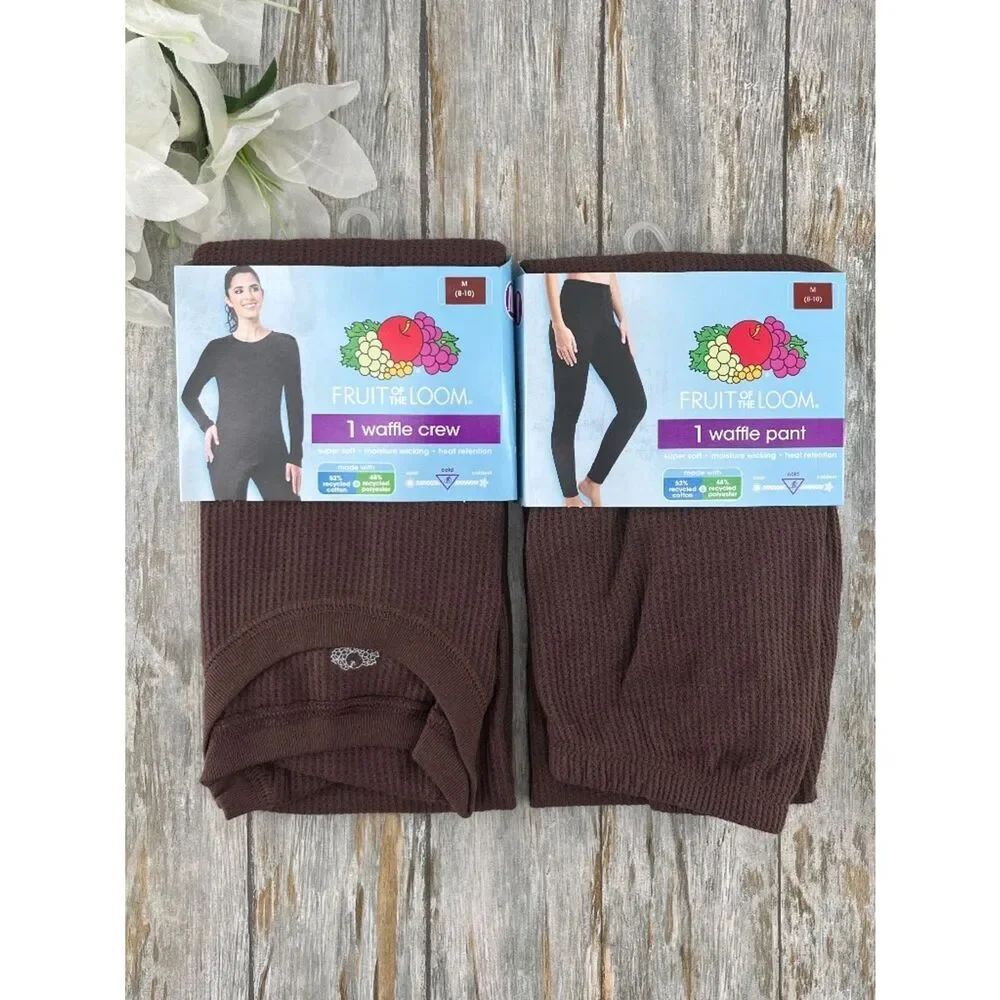 Women's Super Soft Waffle Thermal To & Bottom 2-Piece Set Size M